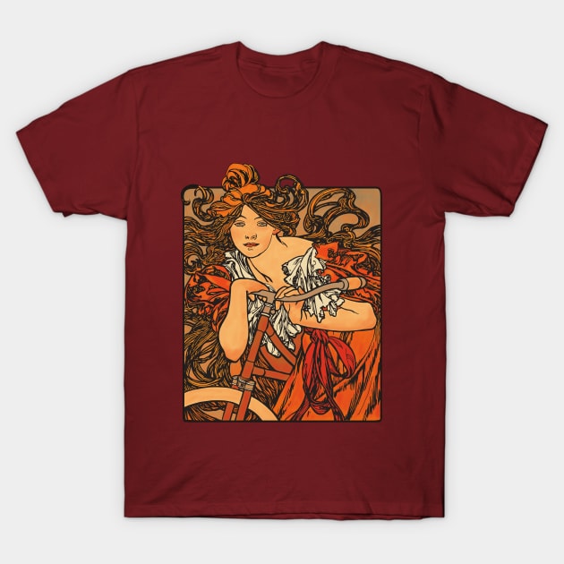 Lady with bike (on colour) T-Shirt by Soth Studio